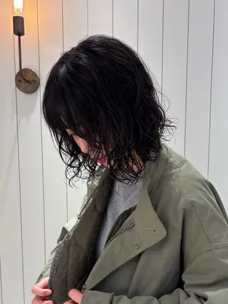 ミディアム パーマ メンズヘア/レイヤー /ボブ山内春輝のヘアスタイル