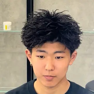 ショート パーマ ヘアアレンジ メンズ 【札幌メンズ特化】 🔥RIKU🔥のヘアスタイル