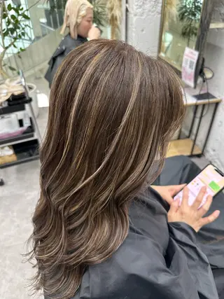 セミロング カラー ヘアアレンジ 久米 治仁のヘアスタイル