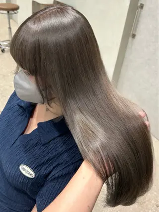 ロング カラー yuu 🪴 透明感 カラー/メンズパーマのヘアスタイル