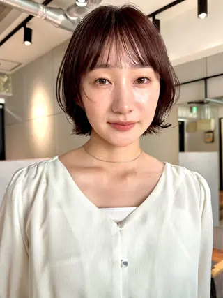 ショート カラー パーマ kazuki【顔周り ×レイヤーカット】のヘアスタイル