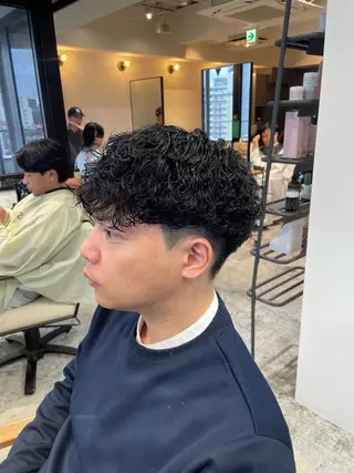 ショート パーマ メンズ メンズパーマ梅田 ・川副史晶のヘアスタイル