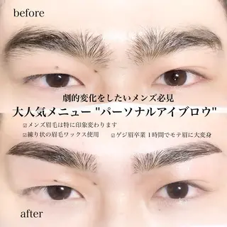 メンズ アイブロウ まつパ／眉毛／梅田／ 金子乃愛のマツエク・マツパデザイン