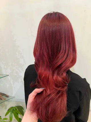 ロング カラー ブリーチしない暖色 カラー🥀杉 優菜のヘアスタイル