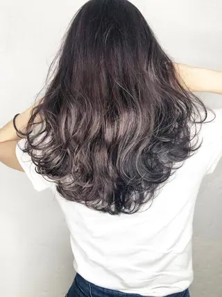 セミロング カラー ヘアアレンジ 韓国風×透明感カラー 髪質改善オタベシンヤのヘアスタイル