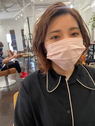 ミディアム カラー パーマ ヘアアレンジ メンズ キッズ ネイル マツエク・マツパ 久木原 ゆりのヘアスタイル