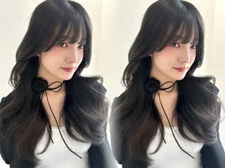 ロング カラー 新宿♥ハッシュカット 暖色カラー♥Unaのヘアスタイル