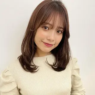セミロング カラー パーマ 🌿FREE FLAP　小林奏音のヘアスタイル