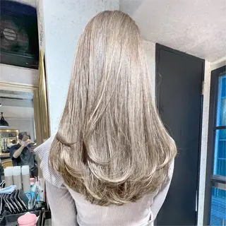 ミディアム カラー 大人可愛い/レイヤー 色素改善カラー/山口のヘアスタイル