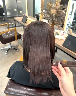 ミディアム カラー レイヤー/ハイトーン 艶感/ririkaのヘアスタイル