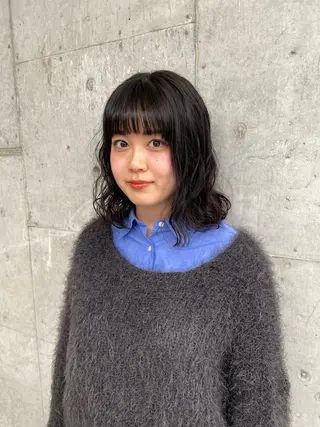 ミディアム パーマ 堀 愛希子のヘアスタイル