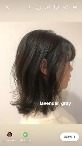 ミディアム カラー 艶カラー/似合わせ 💖Emmy💖のヘアスタイル