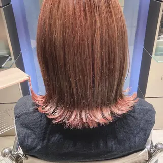 ミディアム カラー スキバサミを使わない カット🌼唯🌼のヘアスタイル