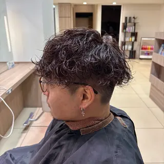 ミディアム パーマ メンズ 🐠寒色系×パーマ 櫻井　麿偉🐏のヘアスタイル