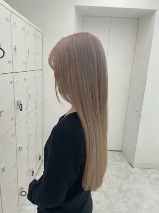 ロング カラー ヘアアレンジ ハイトーン艶カラー 🤍ゆうひのヘアスタイル