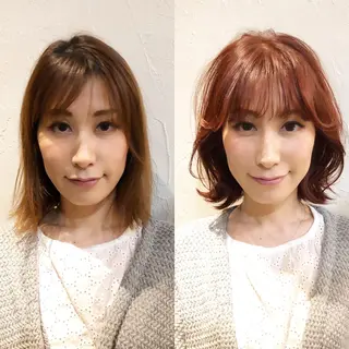 ミディアム 髪質改善縮毛矯正 専門店のヘアスタイル