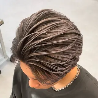 ミディアム カラー パーマ ヘアアレンジ メンズ メンズバレイヤージュ 🌫ハイライトのヘアスタイル