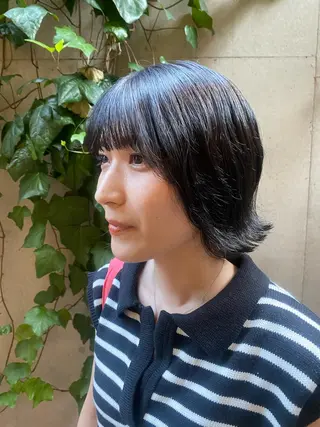 ショート 大人可愛い♡コテ巻き パーマ🌼杉田 萌恵のヘアスタイル