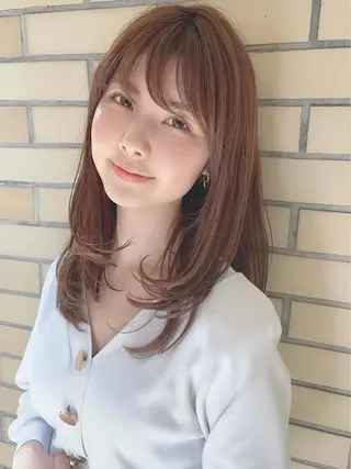 ミディアム カラー パーマ ヘアアレンジ 【公式】amble luxe池袋東口🩷のヘアスタイル