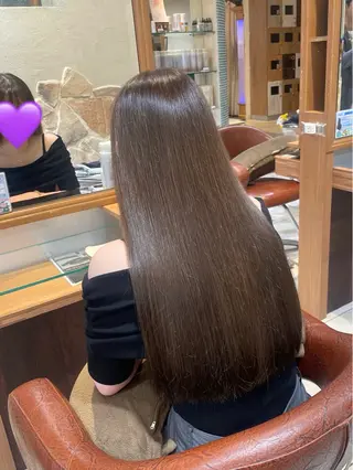ロング カラー 似合わせ/新宿 顔周りレイヤー/艶髪のヘアスタイル