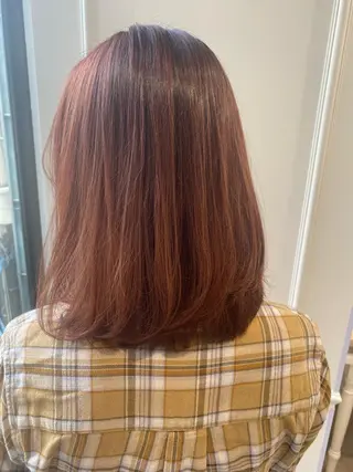 ミディアム カラー 小顔レイヤー/ ベージュ🤍Rieのヘアスタイル
