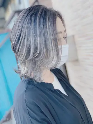 ミディアム メンズスタイル バレイヤージュ　齋藤のヘアスタイル
