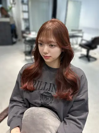 ロング カラー ninaアイドル前髪 ×透明感🎀のヘアスタイル
