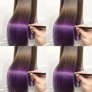 セミロング カラー ヘアアレンジ TAKUMAブリーチ /切りっぱなし🪽のヘアスタイル