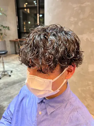 ショート パーマ メンズ 波巻きスパイラルパー マ/シャドウパーマ駿のヘアスタイル