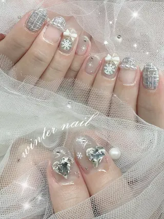 ネイル NON🎀韓国 シンプルワンホン🎀のネイルデザイン