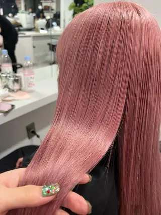 ロング カラー ハイトーン&髪質改善 &韓国エクステ🤎のヘアスタイル