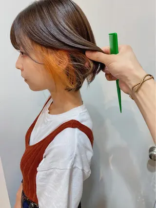 ショート カラー ブリーチなしカラー/ 髪質改善/寺門束のヘアスタイル