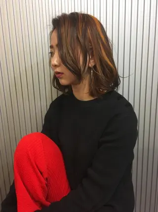 ミディアム カラー 安達 俊亮のヘアスタイル