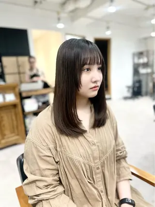 セミロング カラー パーマ ヘアアレンジ メンズ キッズ 骨格レイヤーカット 🌿美髪縮毛矯正のヘアスタイル