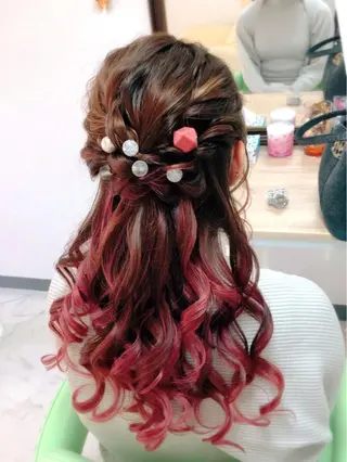 ロング ヘアアレンジ 新宿ヘアセットメイク Asa-mのヘアスタイル