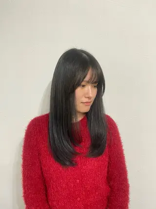 セミロング カラー 🍎韓国カラー licoris寛菜のヘアスタイル