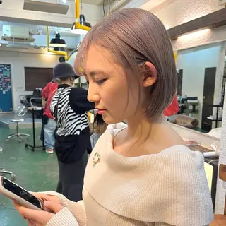 ショート カラー 透けるカラー 🫧‪かふうのヘアスタイル