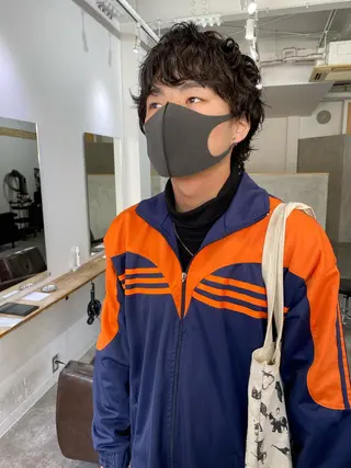 ミディアム メンズ 森貴裕/ベージュ/ パーマ/オリーブのヘアスタイル