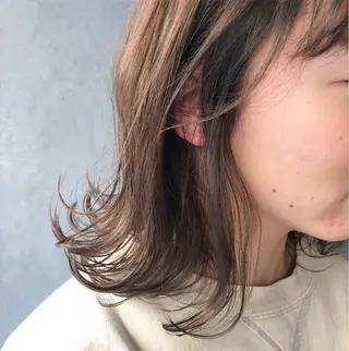 ミディアム カラー パーマ ヘアアレンジ 【白髪ぼかし 専門GBG】自由が丘のヘアスタイル