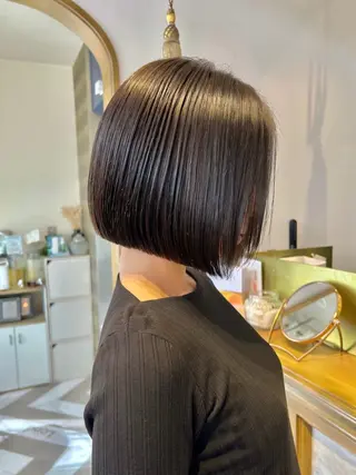 ミディアム カラー 髪質改善【縮毛矯正】 北千住 田邉 澪のヘアスタイル