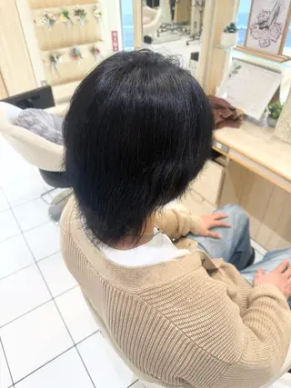 ショート カラー 🛜地毛風縮毛矯正/ 暗髪カラー/小林🛜のヘアスタイル