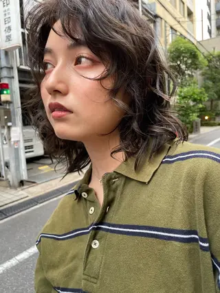 セミロング パーマ 【お洒落パーマ】 Elme　肥塚康汰郎のヘアスタイル