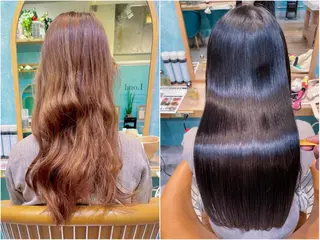 ロング 縮毛矯正 髪質改善 韓国風レイヤー 吉田のヘアスタイル