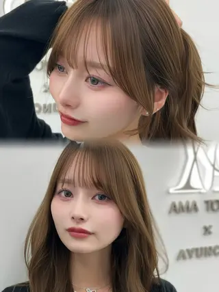 ロング カラー レイヤーカット顔周り /アレンジ伊藤彪真のヘアスタイル