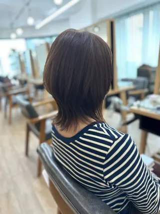 ミディアム カラー パーマ ヘアアレンジ メンズ キッズ 骨格レイヤーカット 🌿美髪縮毛矯正のヘアスタイル