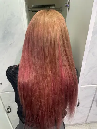 ロング ハイトーンカラーエク ステ🌺RENA🌺のヘアスタイル