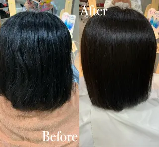 ショート パーマ 傷ませない縮毛矯正／ 吉岡 美江のヘアスタイル