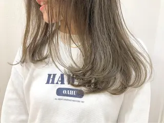 セミロング 横浜ブリーチムラ直し ハイトーン/ブリーチのヘアスタイル