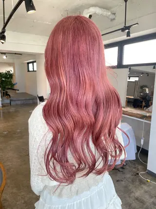 ロング カラー 暖色カラー🍒 ケアブリーチ/akiのヘアスタイル