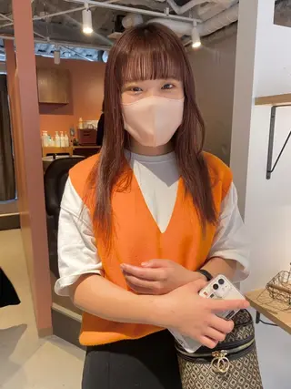 セミロング カラー mei|顔まわり ×透明感カラーのヘアスタイル